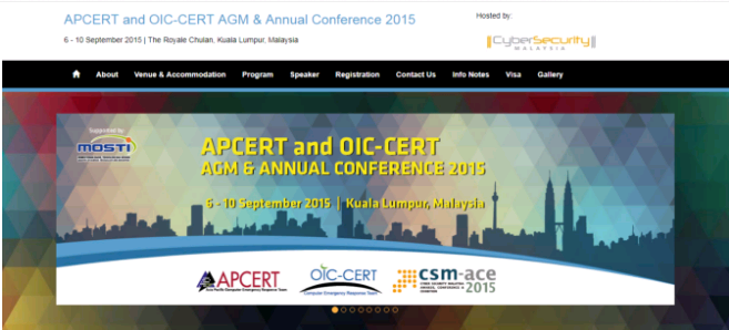 TWCERT CC Participates in the APCERT and OIC-CERT AGM and  Annual Conference in Kuala Lumpur, Malaysia