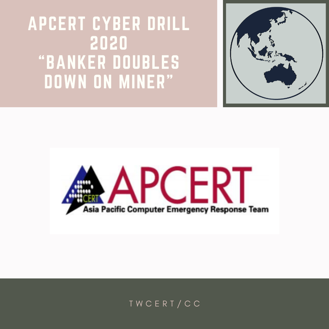 APCERT CYBER DRILL 2020  “BANKER DOUBLES DOWN ON MINER” TWCERT/CC