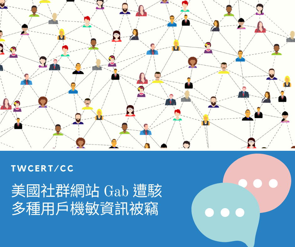 美國社群網站 Gab 遭駭,多種用戶機敏資訊被竊 TWCERT/CC