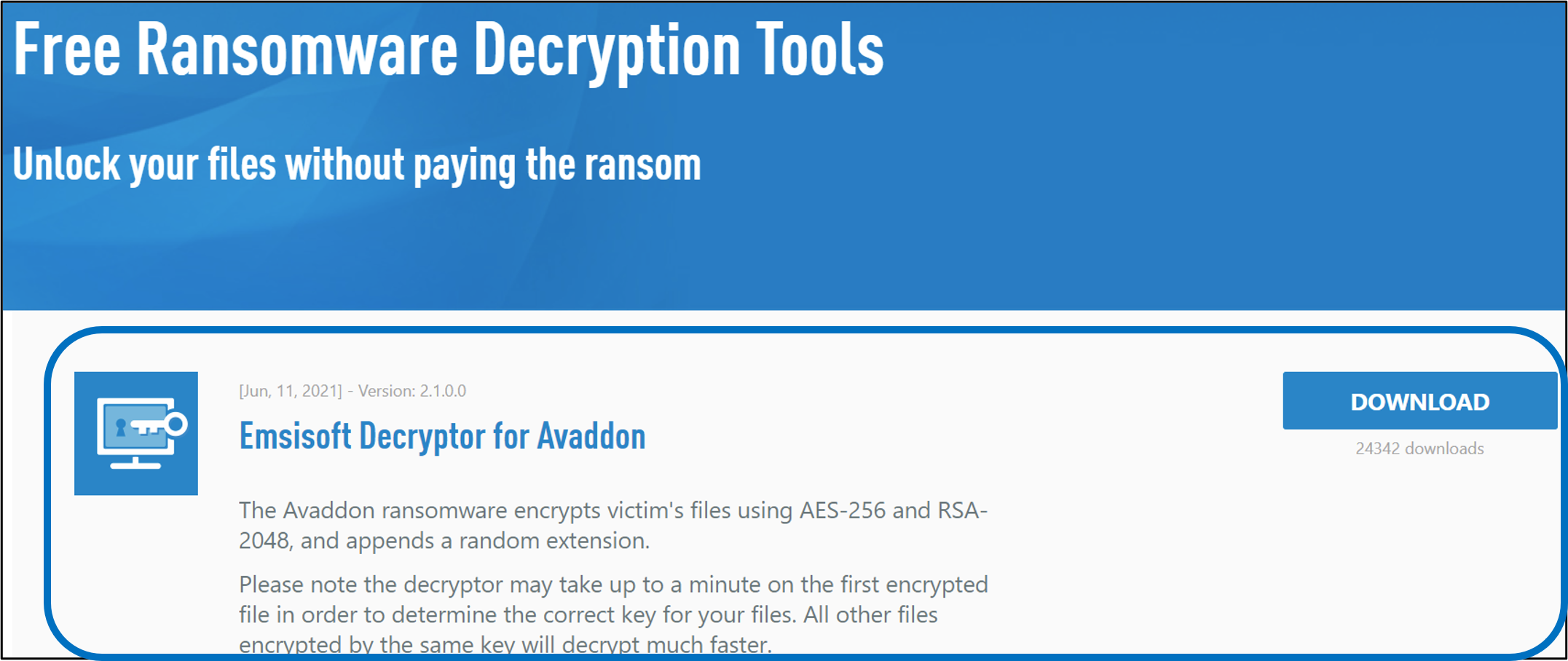 圖11、EMISI SOFT Free Ransomware Decryption Tool 解密工具列表頁面