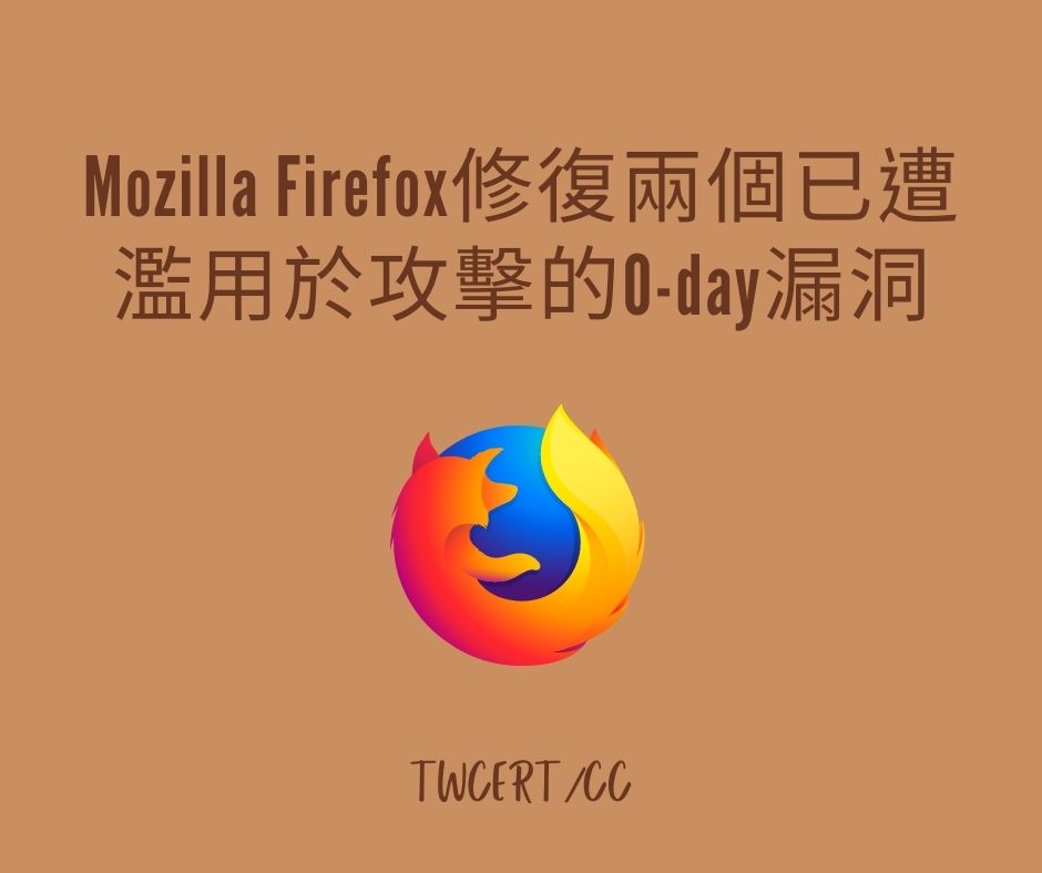 Mozilla Firefox 修復兩個已遭濫用於攻擊的 0-day 漏洞 TWCERT/CC