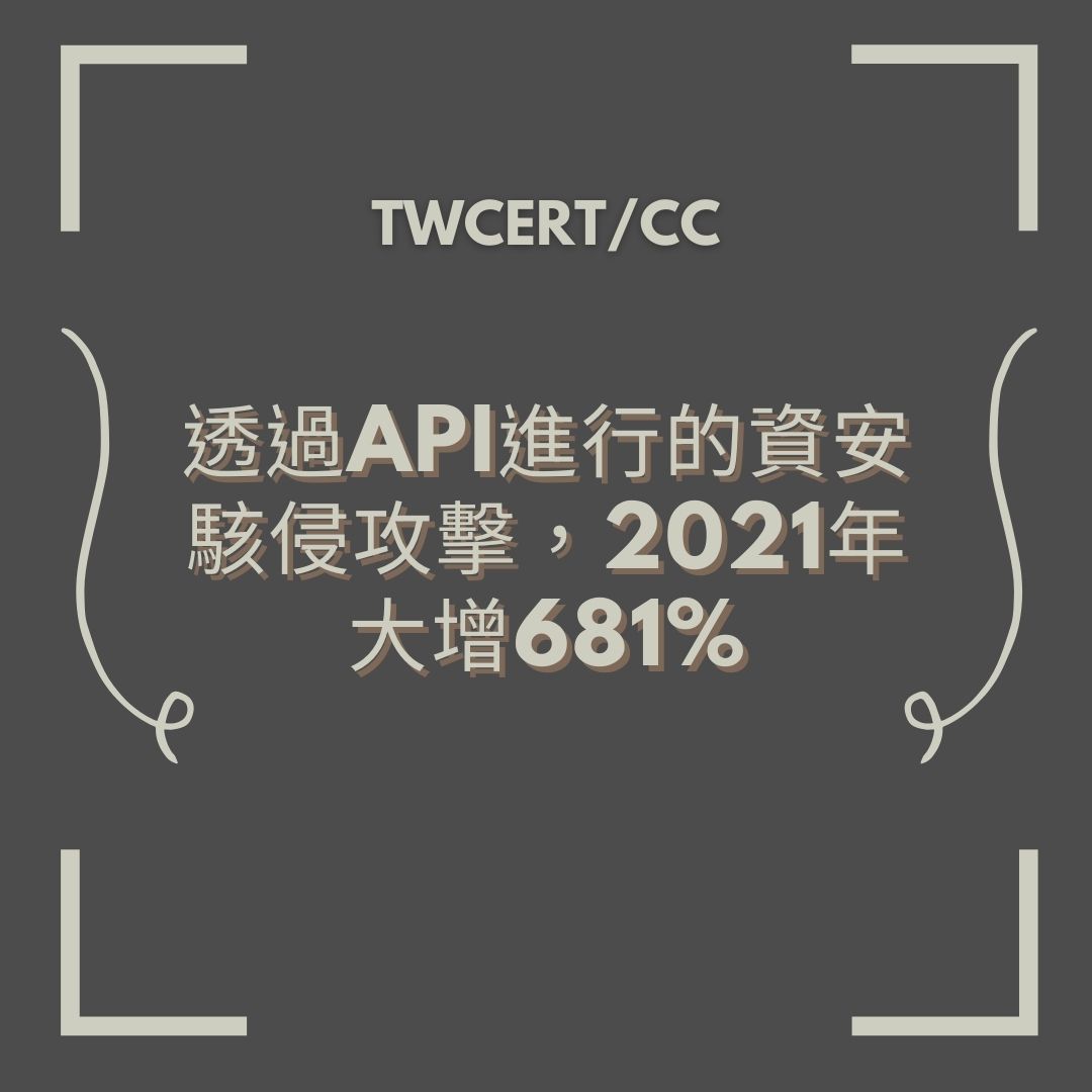 透過 API 進行的資安駭侵攻擊,2021 年大增 681% TWCERT/CC