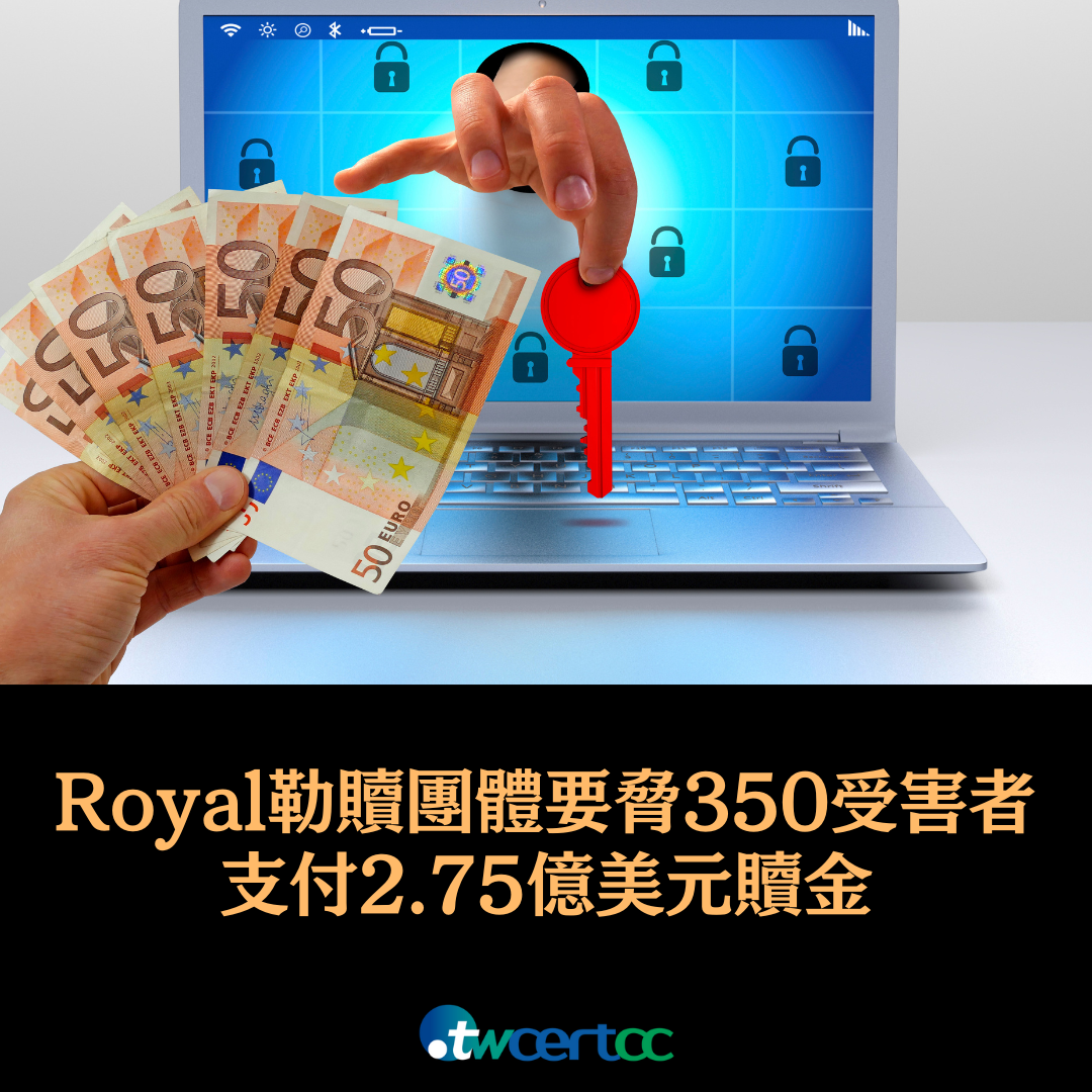 Royal 勒贖團體要脅 350 個受害者支付 2.75 億美元贖金