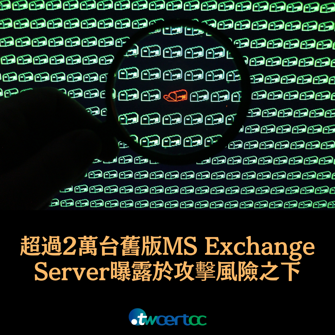 超過 20,000 台含漏洞舊版 MS Exchange Server 曝露於攻擊風險之下