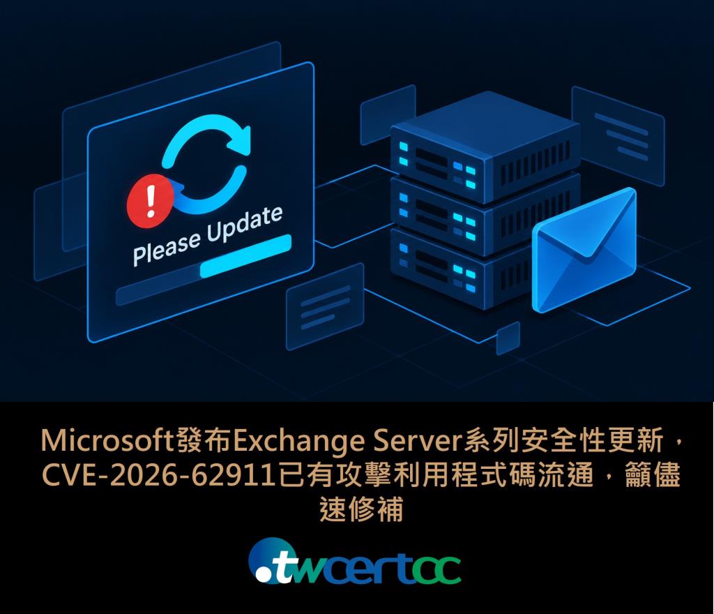 Microsoft發布Exchange Server系列安全性更新,CVE-2026-62911已有攻擊利用程式碼流通,籲儘速修補
